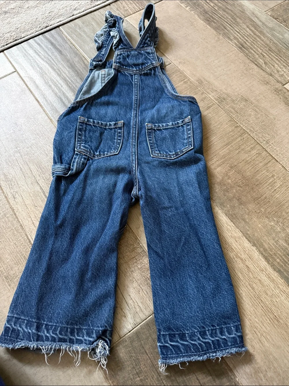 GAP Dark Blue Denim Kids Overalls with ruffle detail